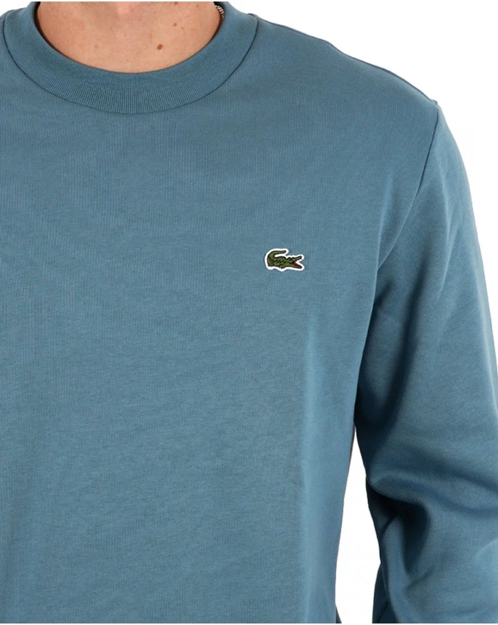 Lacoste Brushed Cotton Sweatshirt Limestone Blue - Image 2
