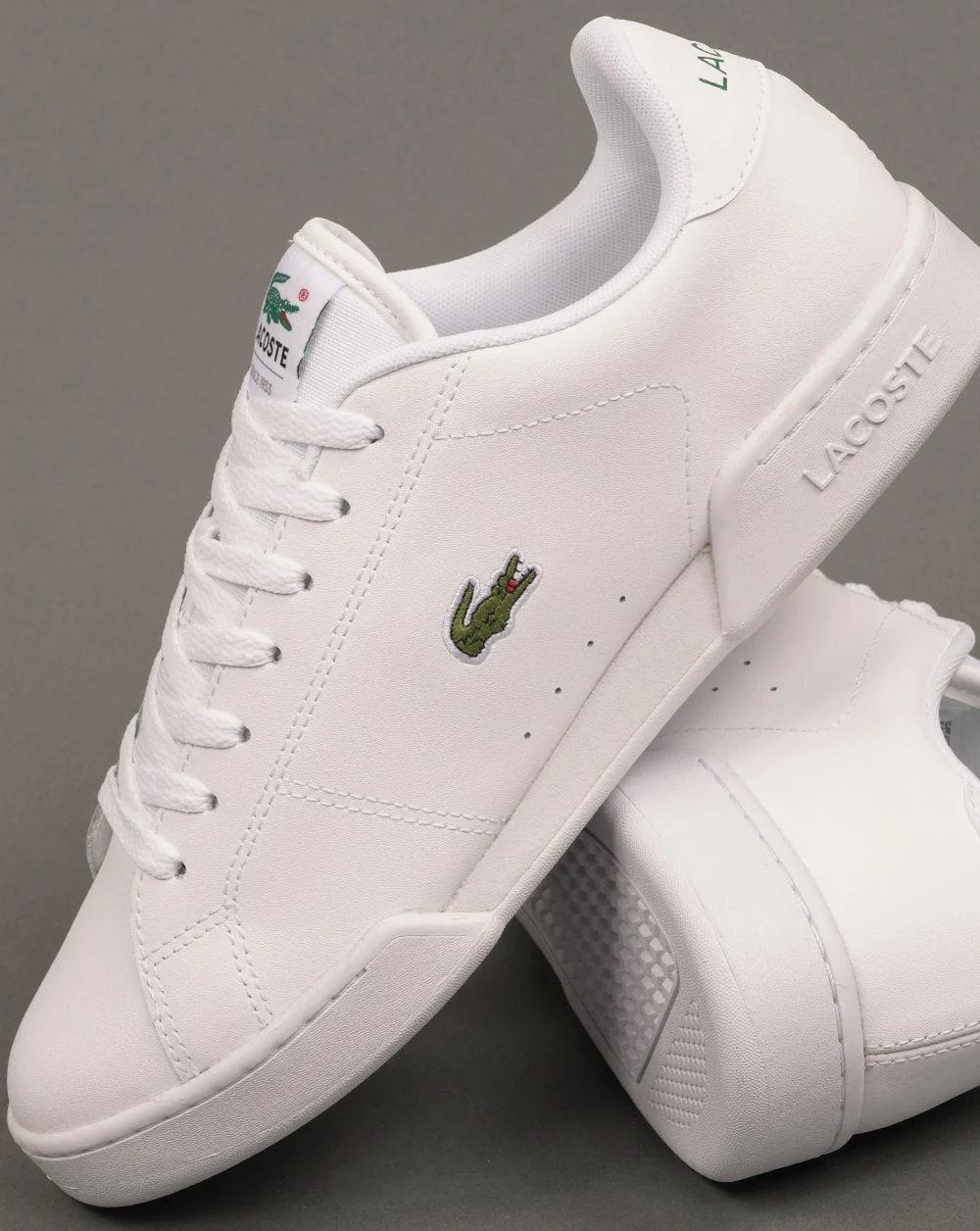 Lacoste Carnaby Cup Leather Trainers White/White - Image 3