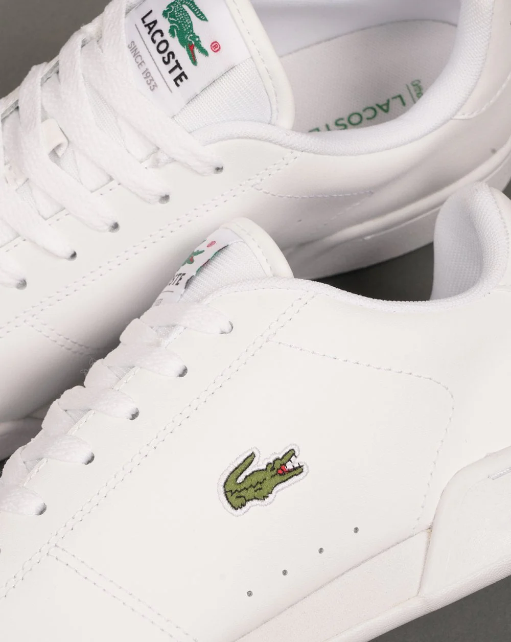 Lacoste Carnaby Cup Leather Trainers White/White - Image 4