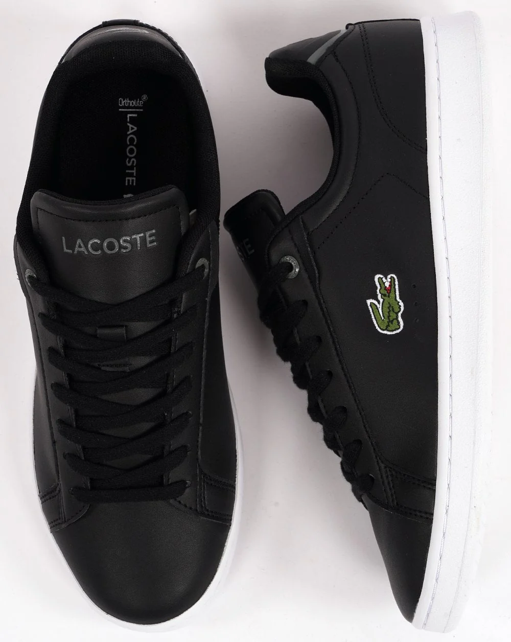 Lacoste Carnaby Pro Leather Trainers Black/White - Image 4