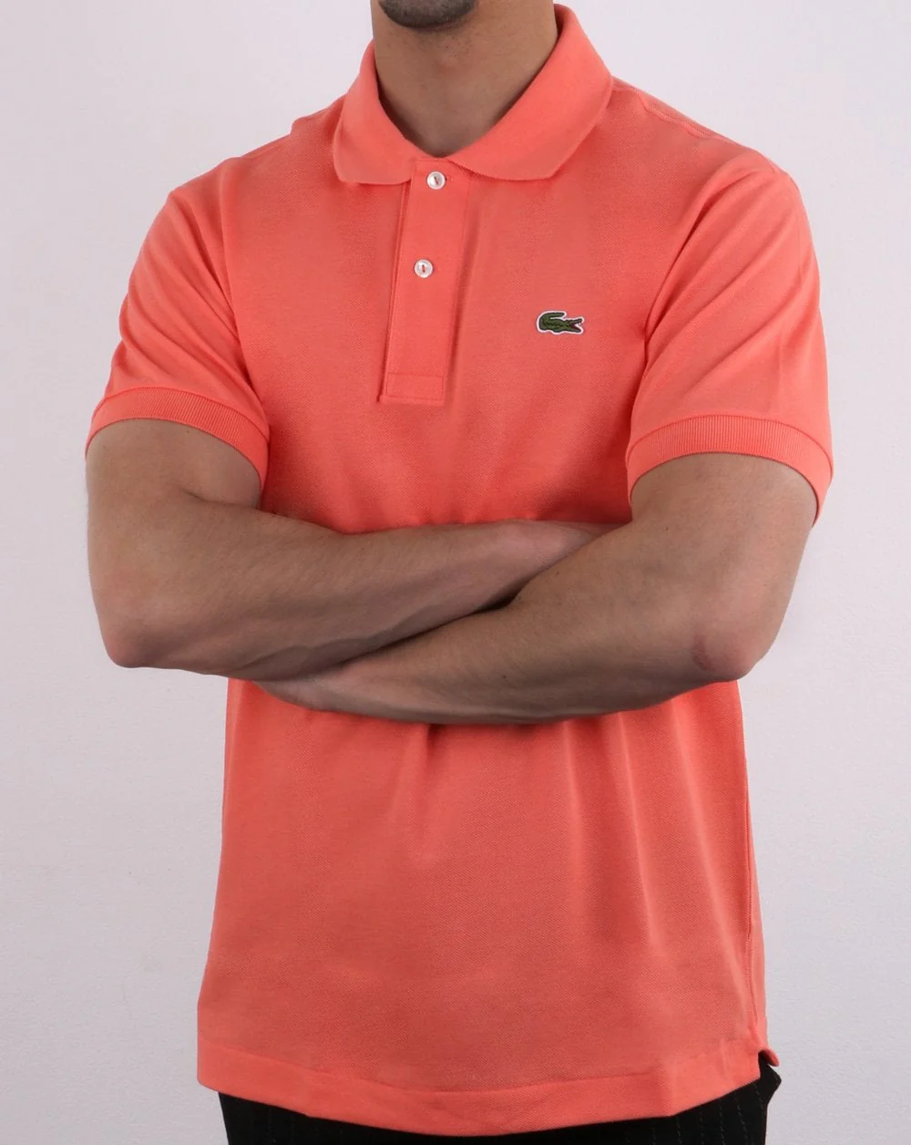 Lacoste Classic Two Button Polo Shirt Coral - Image 3