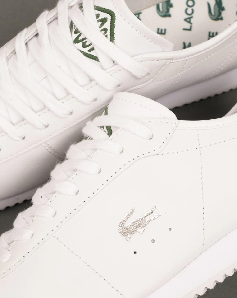 Lacoste Club Low Leather Trainers White - Image 3