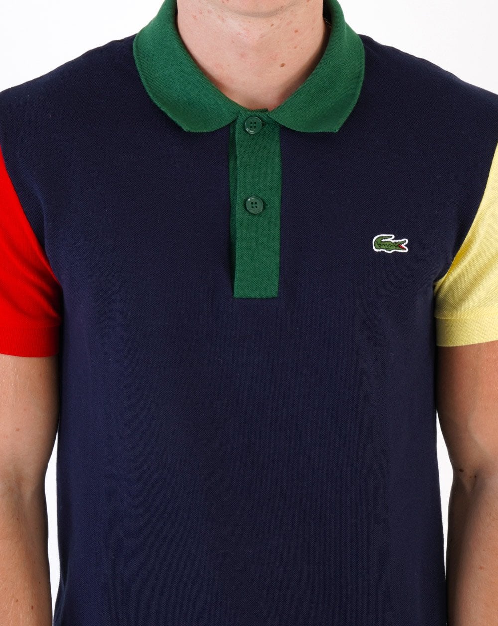 Lacoste Contrast Colour Block Polo Shirt Navy - Image 2