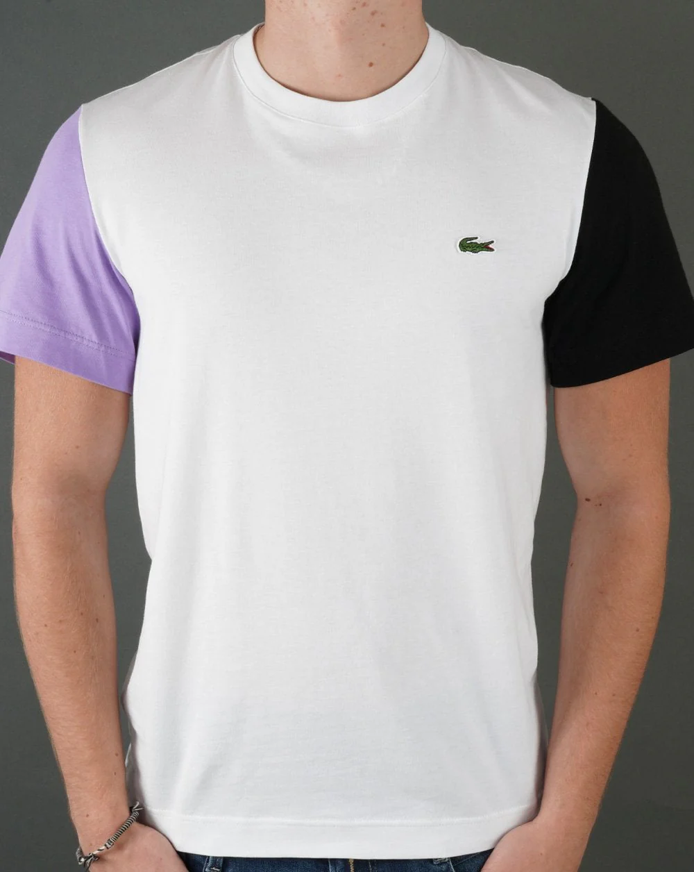 Lacoste Contrast T-shirt White/Purple/Black - Image 4