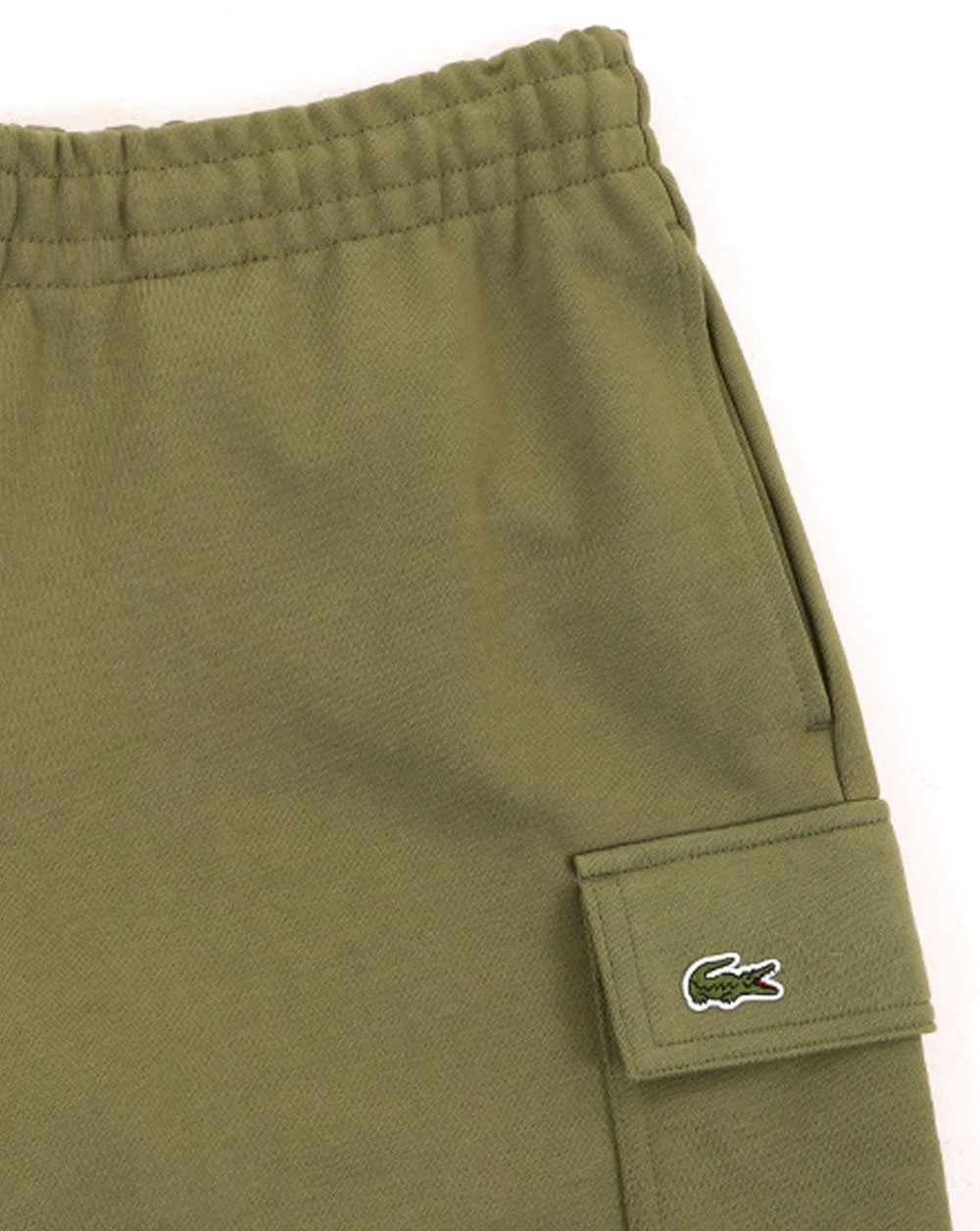 Lacoste Cotton Fleece Cargo Shorts Khaki Green - Image 2