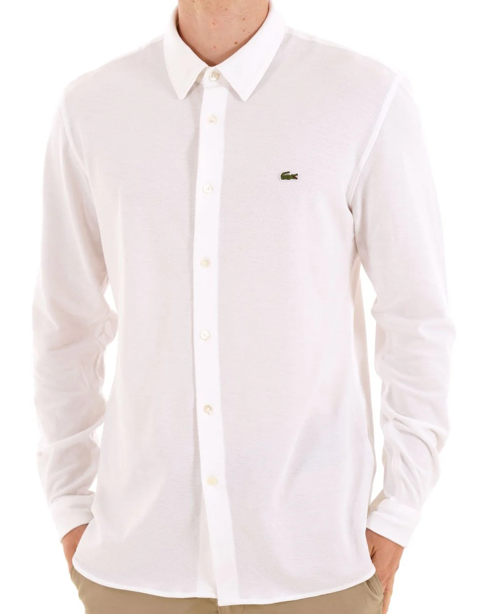 Lacoste Cotton Pique Shirt White - Image 2