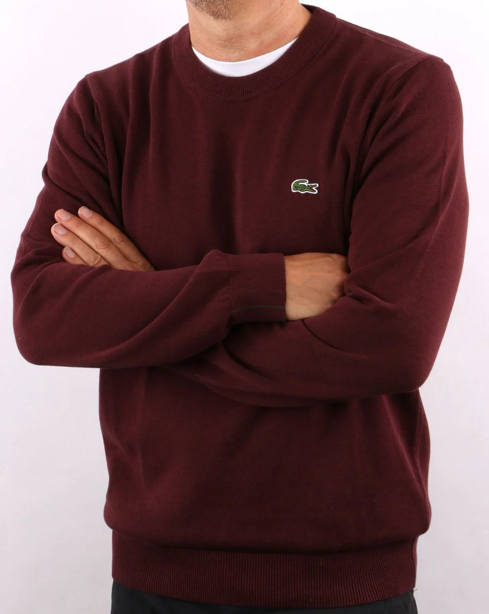 Lacoste Crew Neck Jumper Deep Burgundy - Image 4