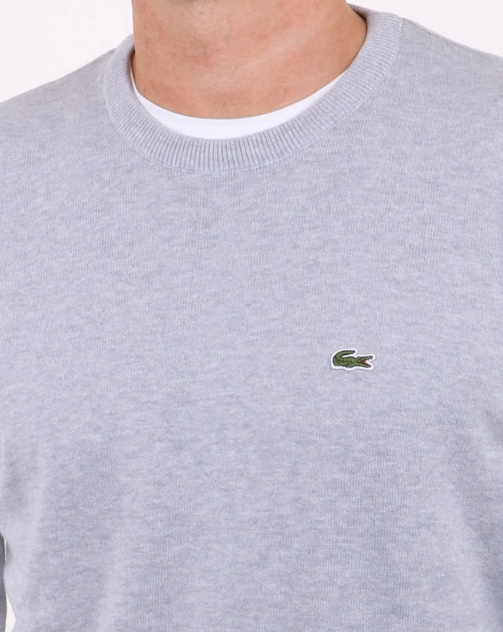 Lacoste Crew Neck Jumper Silver Grey - Image 4