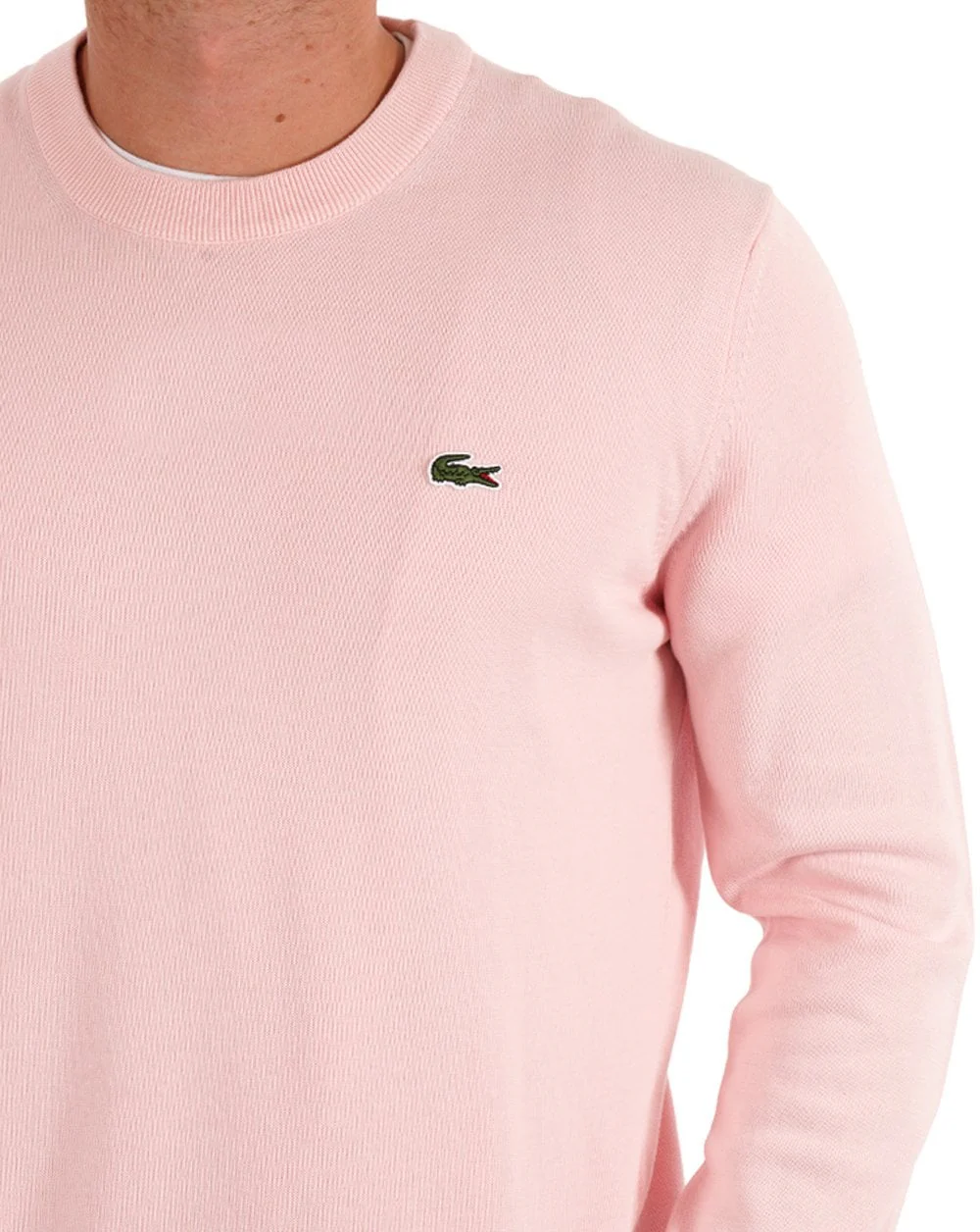 Lacoste Crew Neck Knit Jumper Soft Pink - Image 2