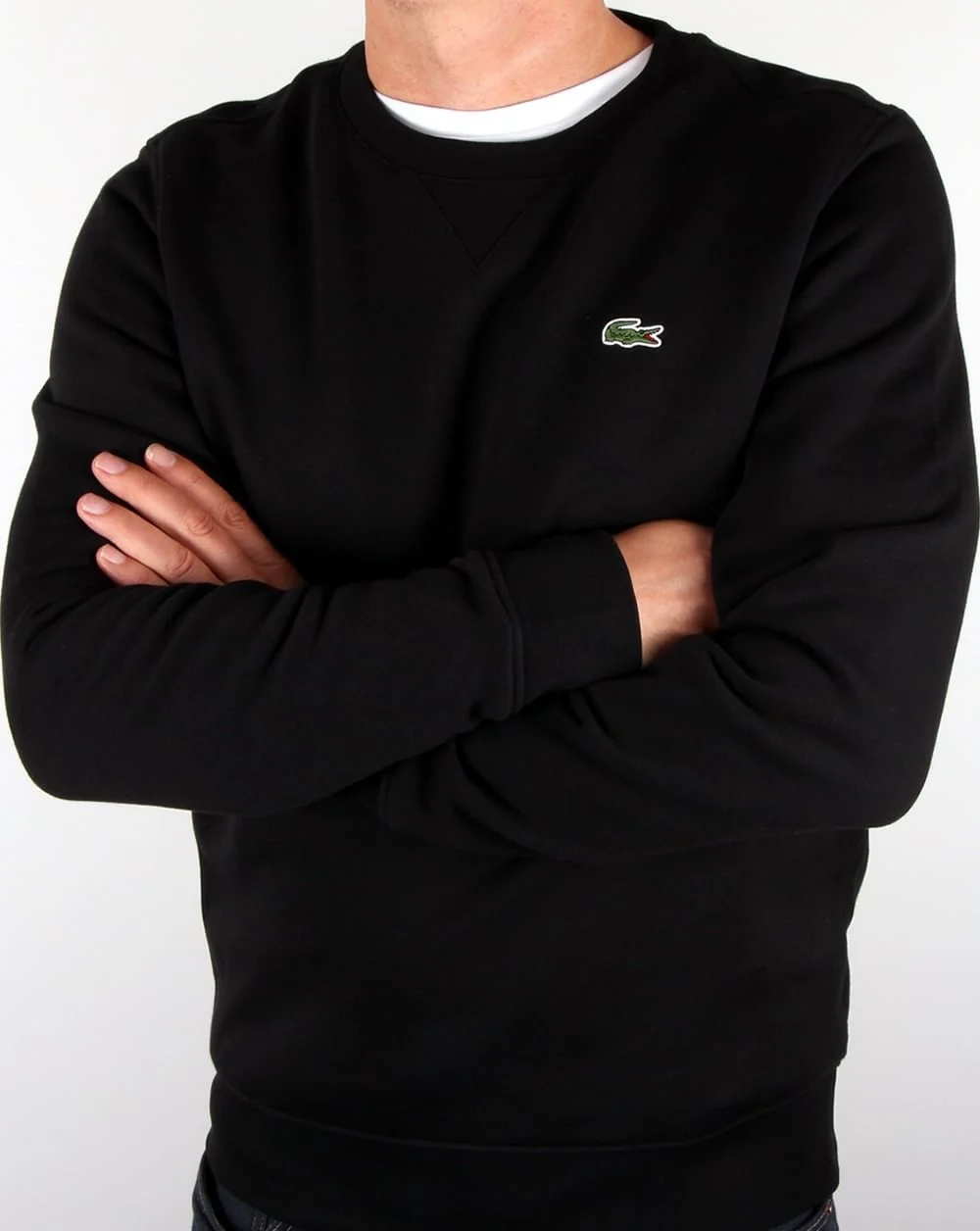 Lacoste Crew Neck Sweatshirt Black - Image 3
