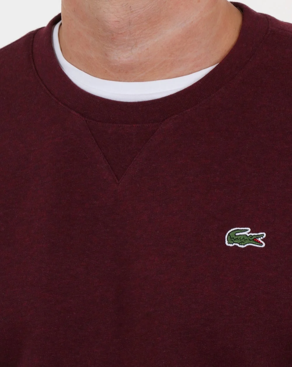 Lacoste Crew Neck Sweatshirt Deep Red Marl - Image 2
