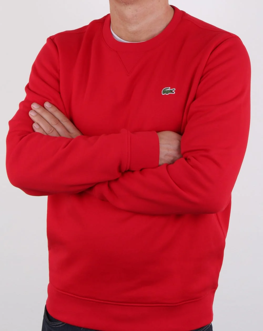 Lacoste Crew Neck Sweatshirt Red - Image 3