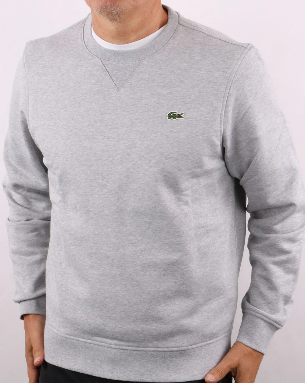 Lacoste Crew Neck Sweatshirt Silver Chine