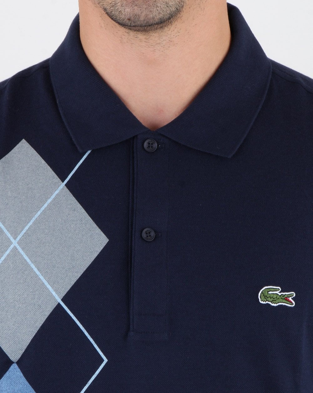 Lacoste Diamond Polo Shirt Navy - Image 2