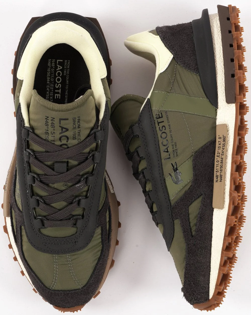 Lacoste Elite Active Trainers Khaki/Dark Green - Image 4