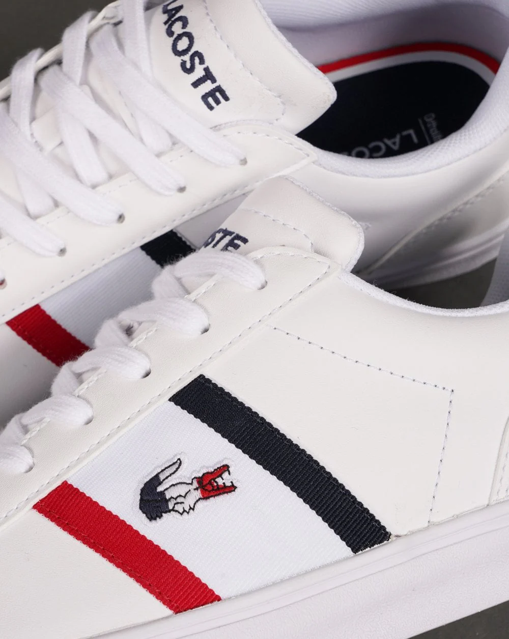 Lacoste Footwear Lerond Pro Tri Trainer White/Navy/Red - Image 4