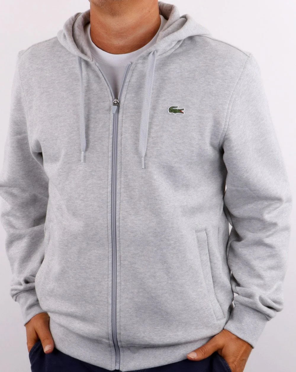 Lacoste Full Zip Hoodie Grey