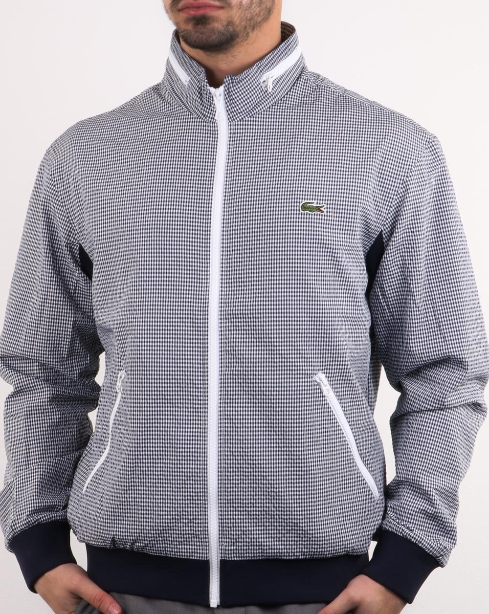 Lacoste Funnel Neck Jacket Navy/white - Image 2