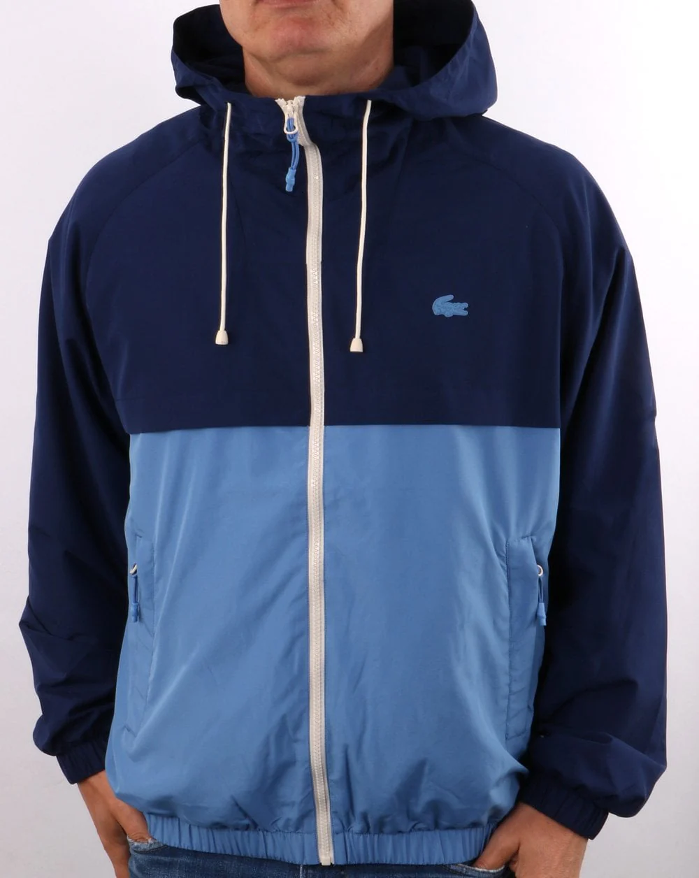 Lacoste Hooded Block Colour Windbreaker Royal/Sky - Image 3
