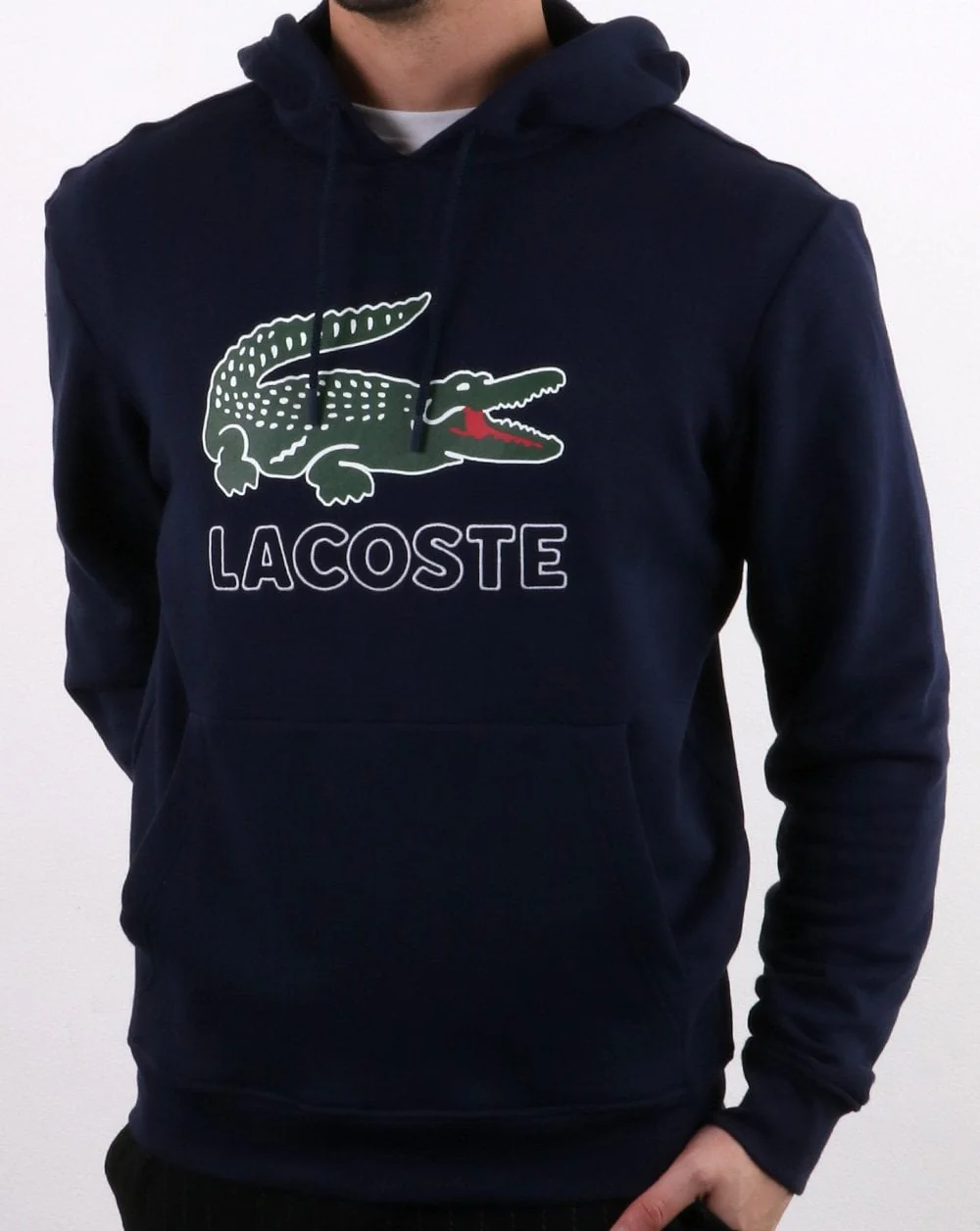 Lacoste Hooded Logo Sweatshirt Navy - Image 2