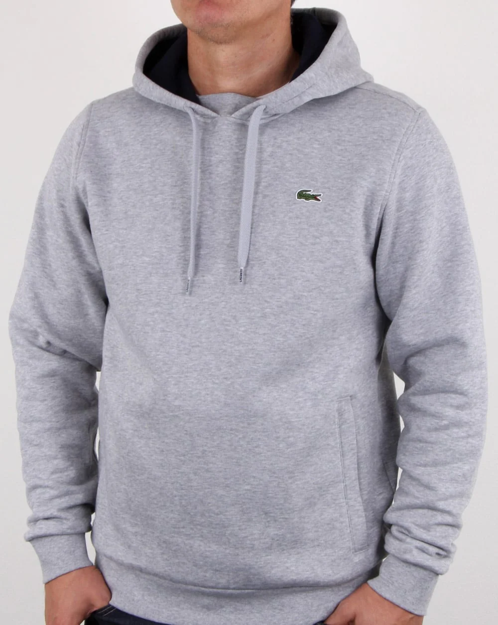 Lacoste Hooded Overhead Sweat Silver Chine/navy