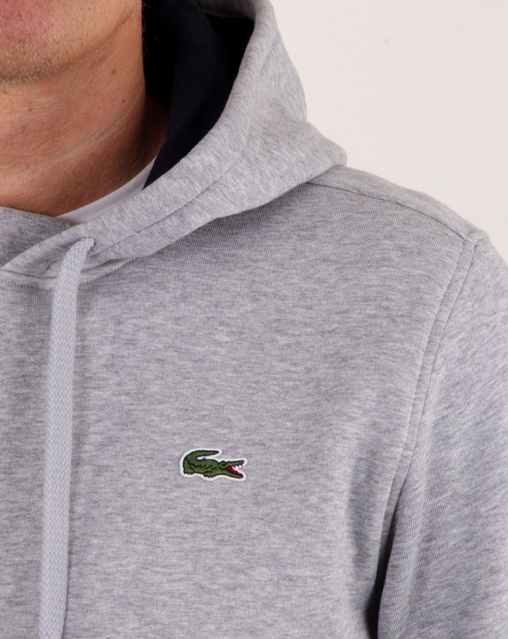 Lacoste Hooded Overhead Sweat Silver Chine/navy - Image 2