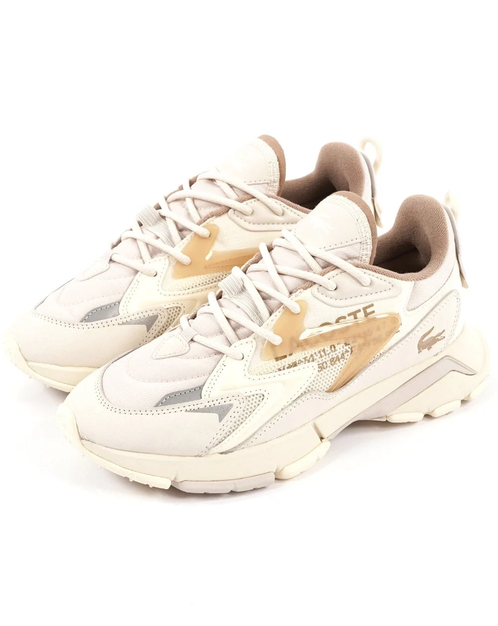 Lacoste L003 Neo Tech Trainers Off White / Light Brown - Image 2