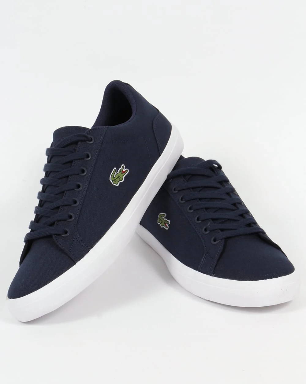 Lacoste Lerond Canvas Trainers Navy - Image 3