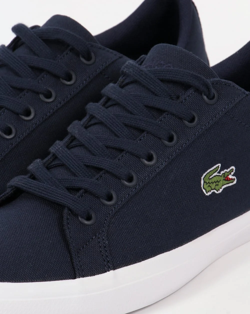 Lacoste Lerond Canvas Trainers Navy - Image 4