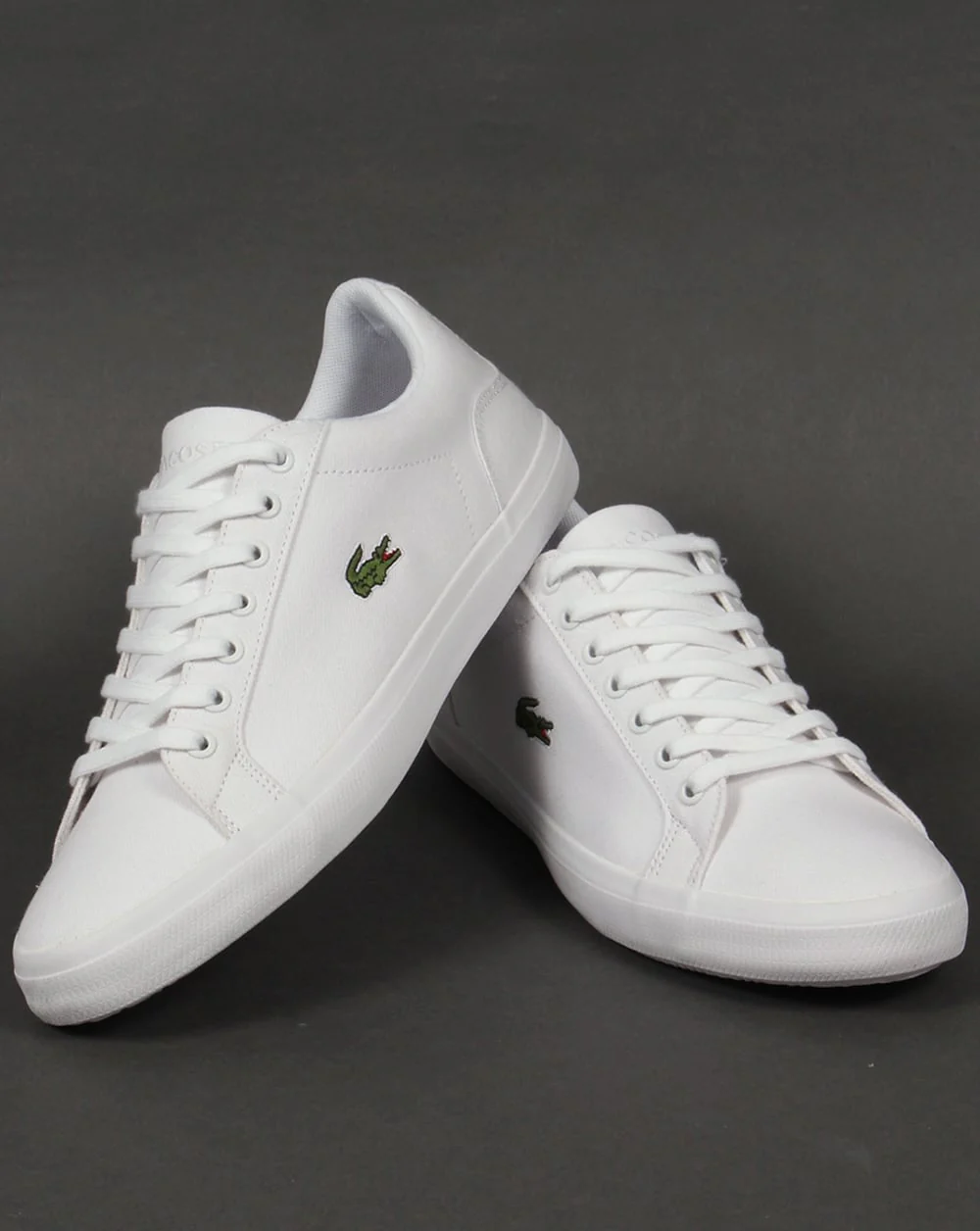 Lacoste Lerond Canvas Trainers White - Image 3