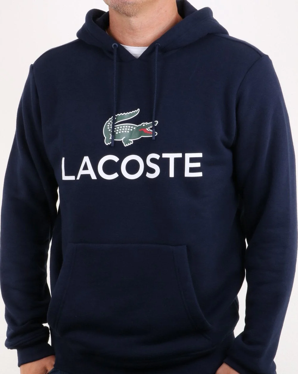 Lacoste Logo Overhead Hooded Top Navy