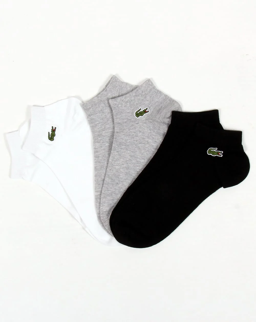 Lacoste Low Cut Socks 3 Pack White/grey/black