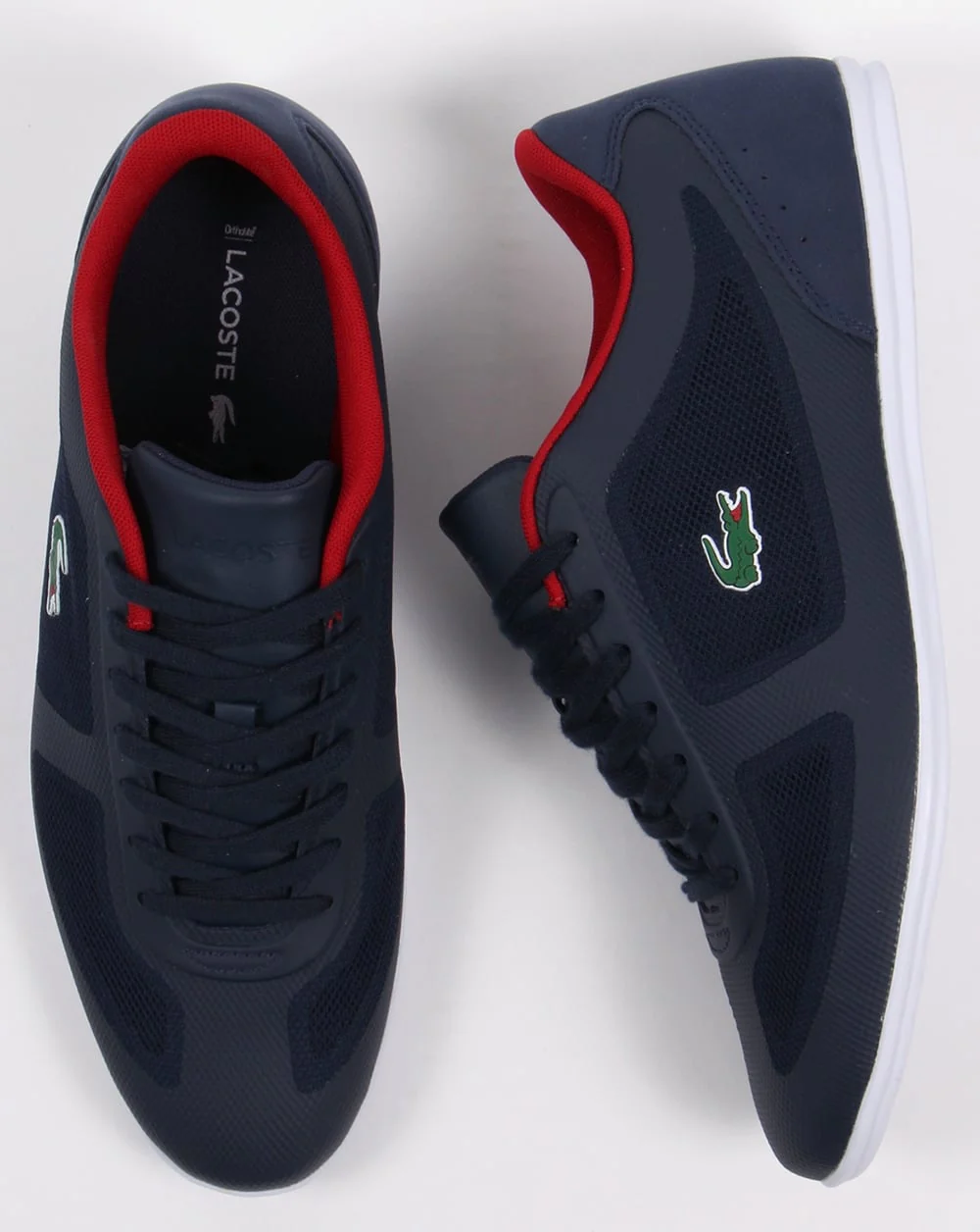 Lacoste Misano Evo Trainers Navy/Red - Image 2