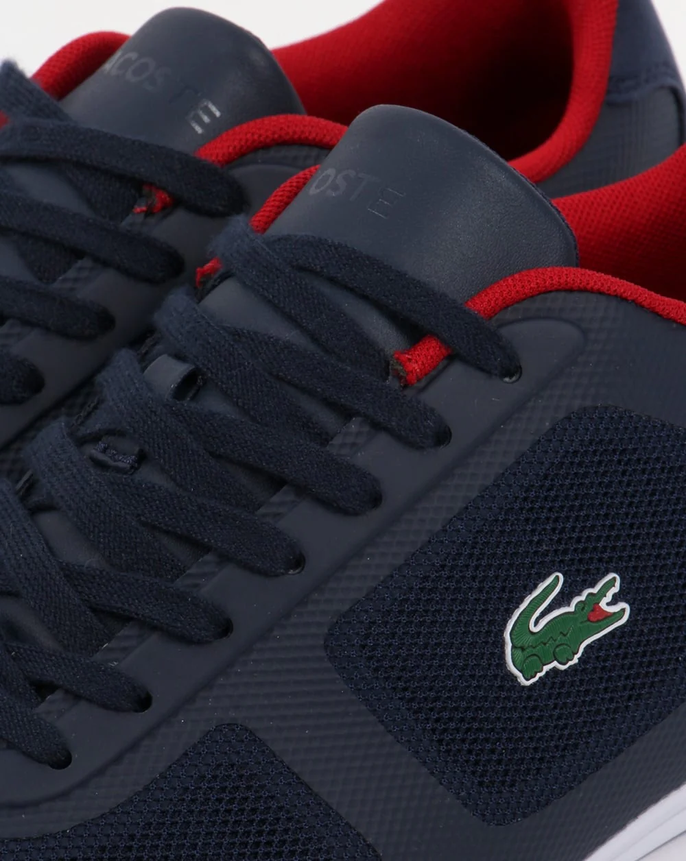 Lacoste Misano Evo Trainers Navy/Red - Image 4
