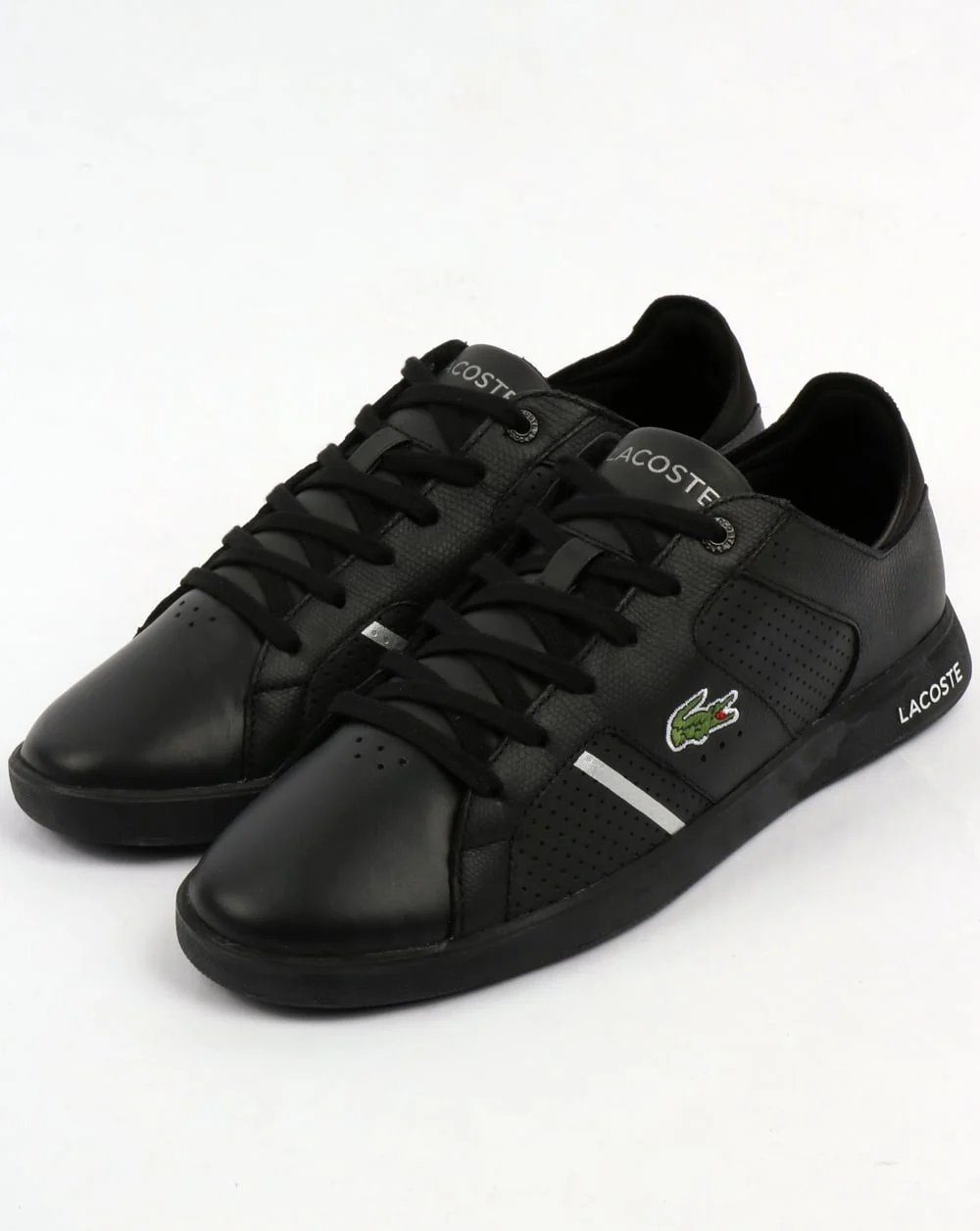Lacoste Novas Trainers Black/Silver - Image 4