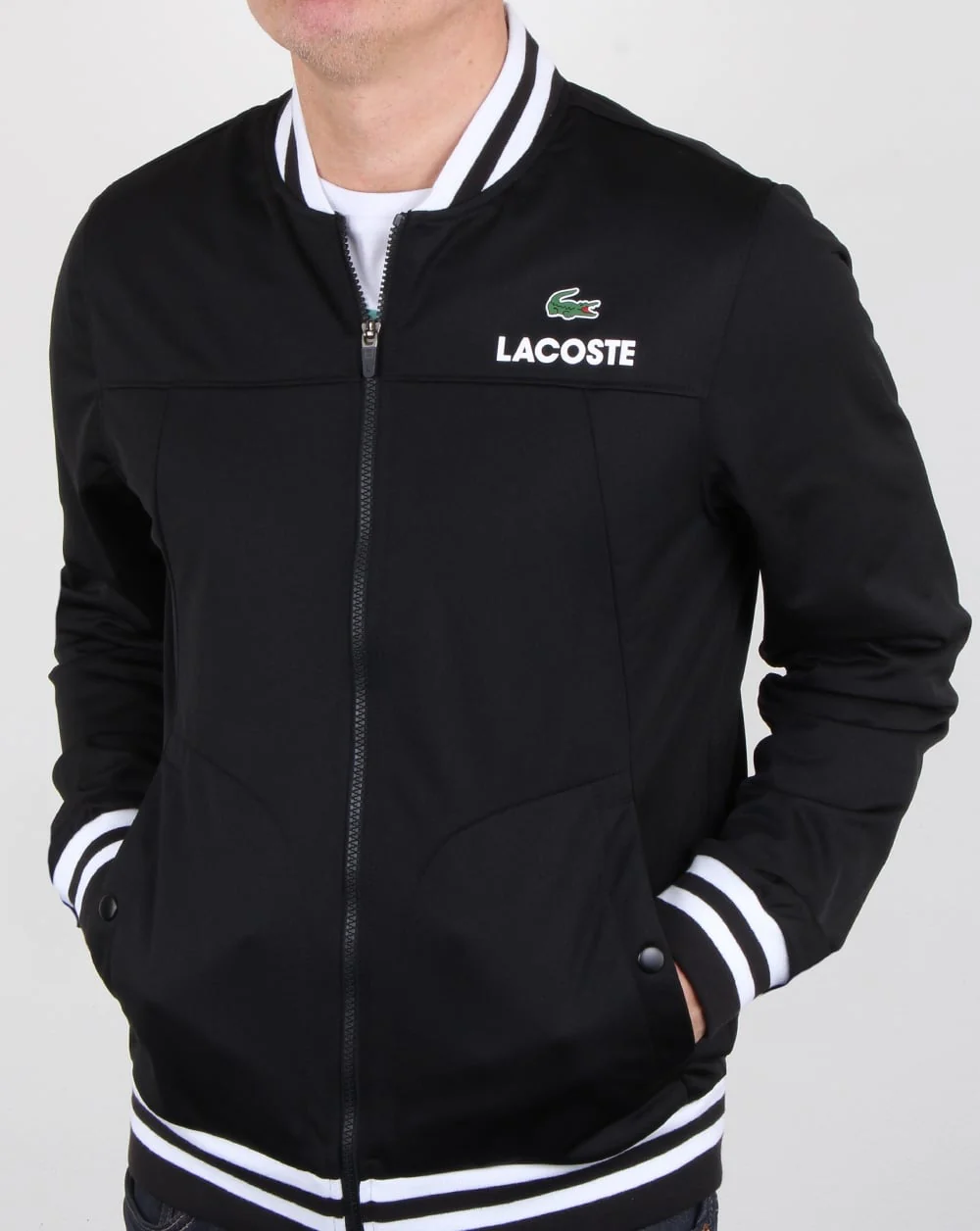 Lacoste Pique Poly Track Top Black/white - Image 4