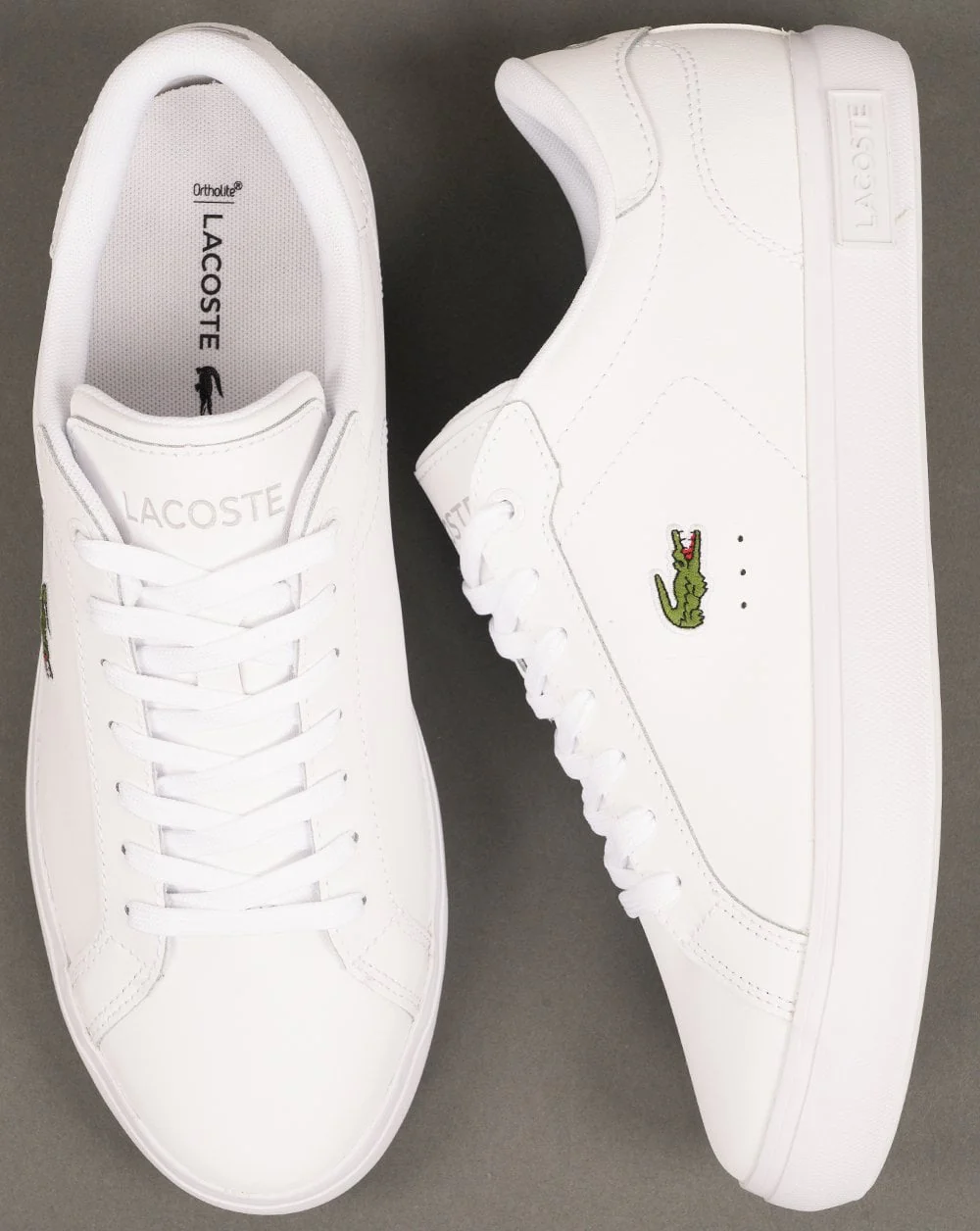 Lacoste Powercourt Trainers White/White - Image 4