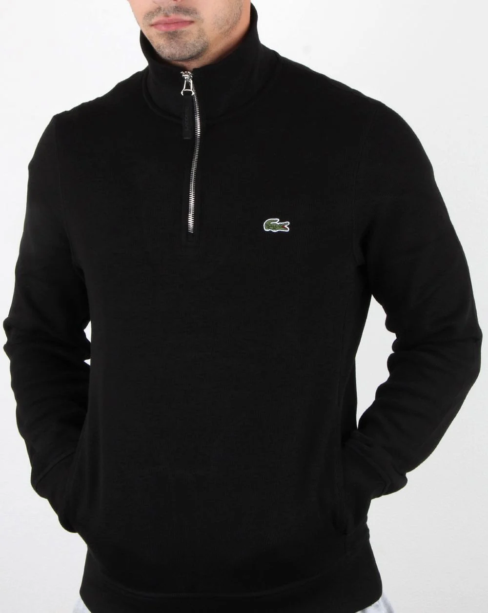 Lacoste Quarter Zip Top Black - Image 3