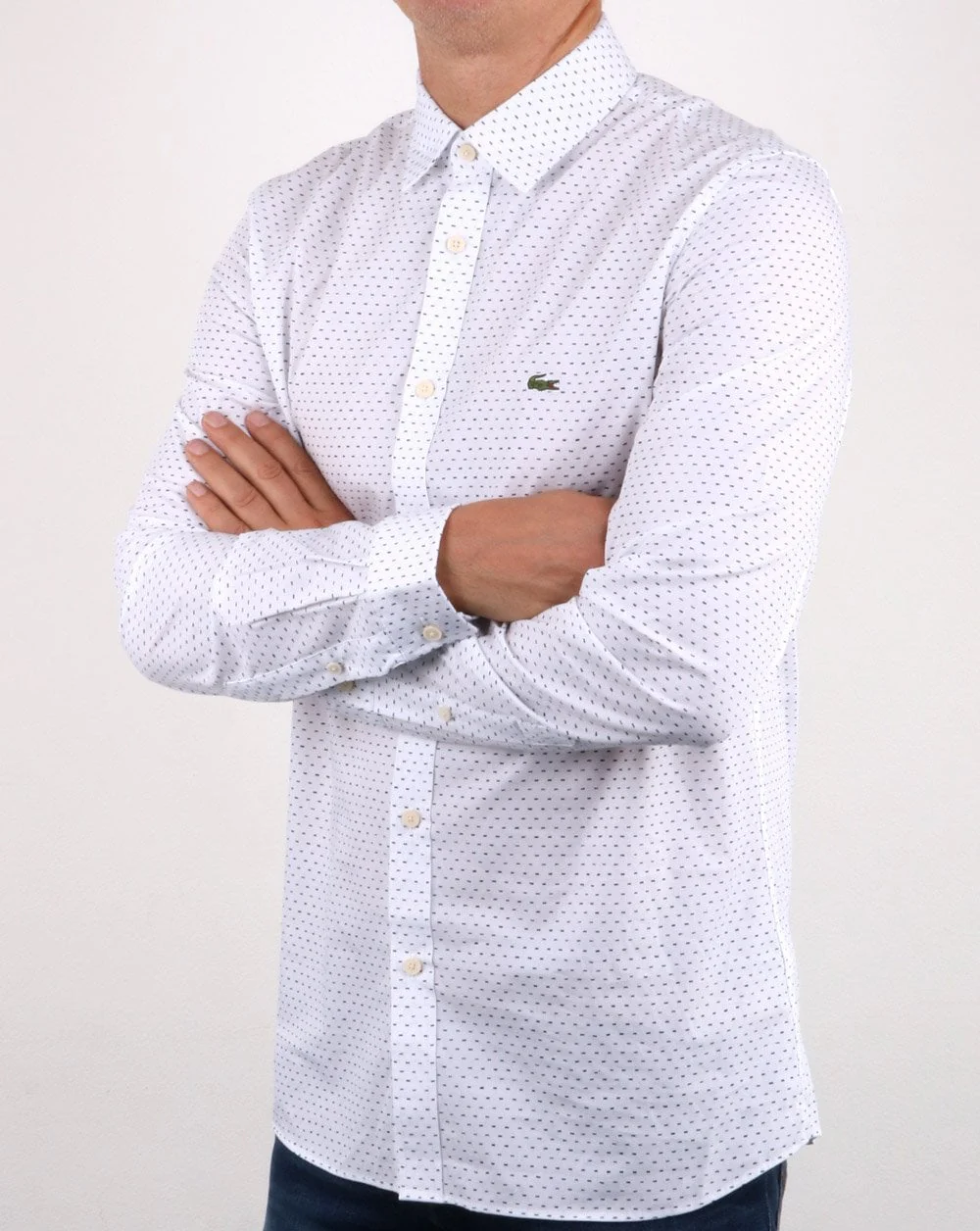 Lacoste Shirt White/Blue - Image 3