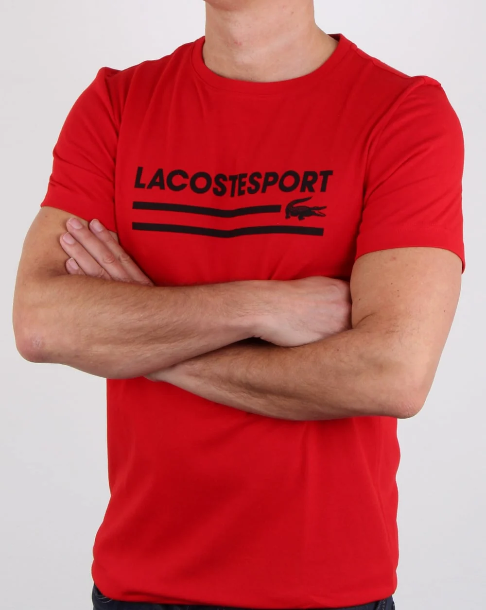 Lacoste Sport Logo T Shirt Red/black - Image 4