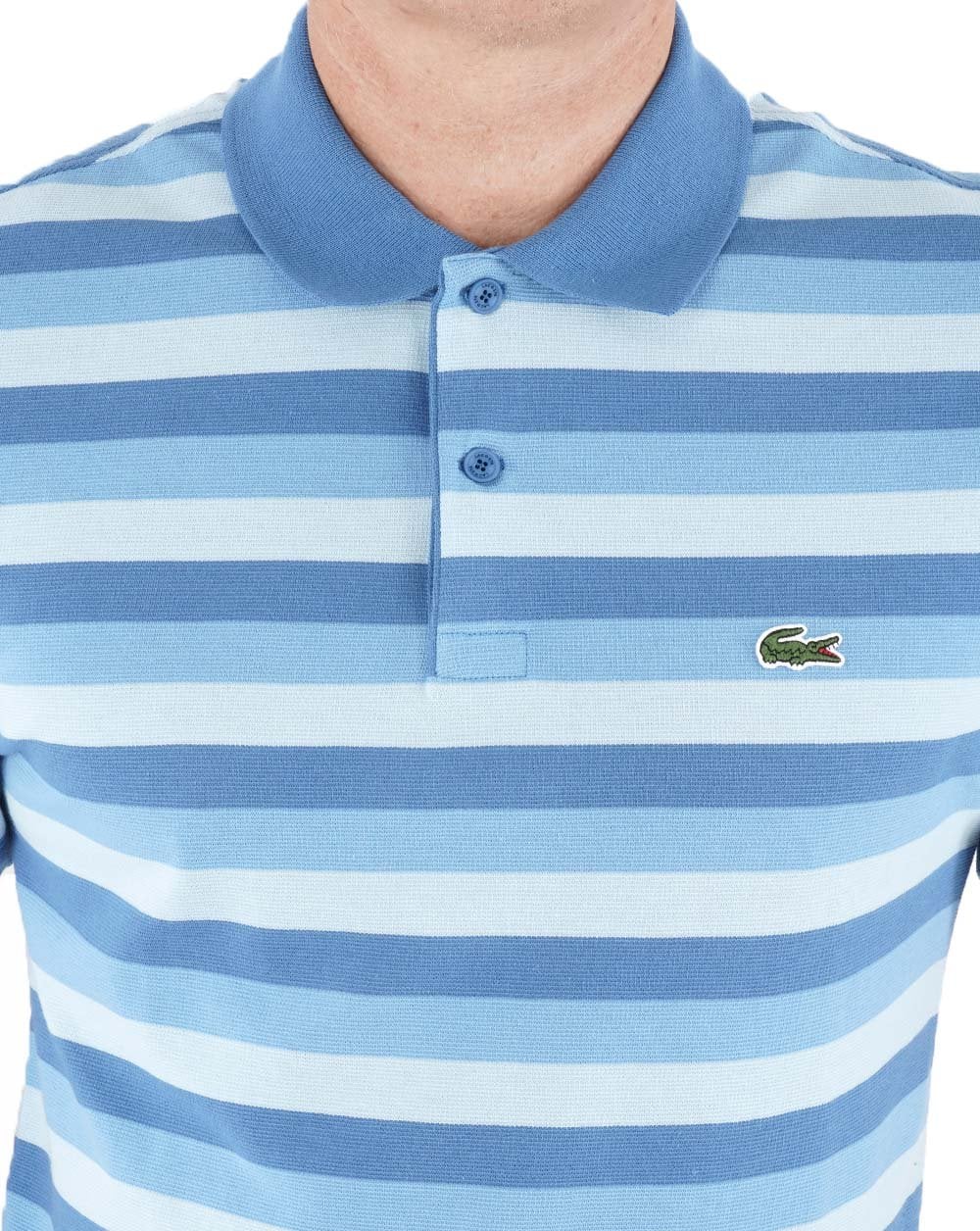Lacoste Striped Polo Shirt Blue - Image 2
