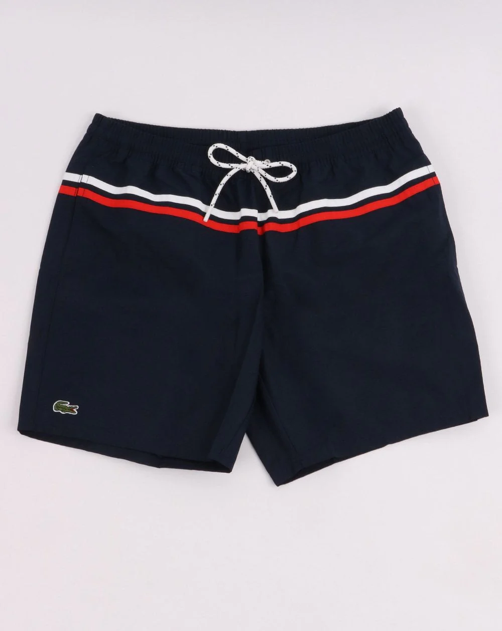 Lacoste Swim Shorts Navy With Stripe Detail