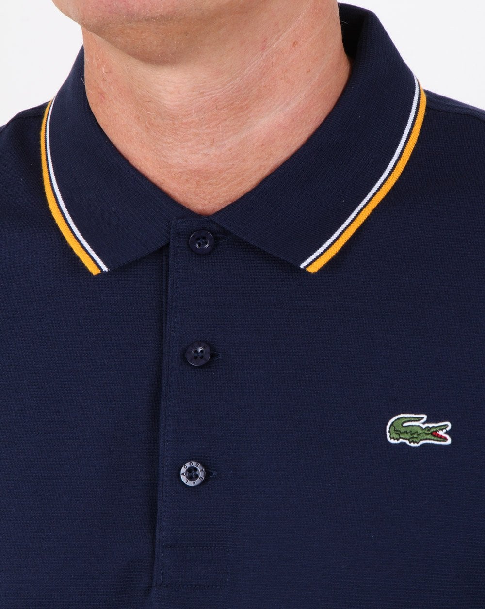 Lacoste Tipped Polo Shirt Navy/white - Image 2
