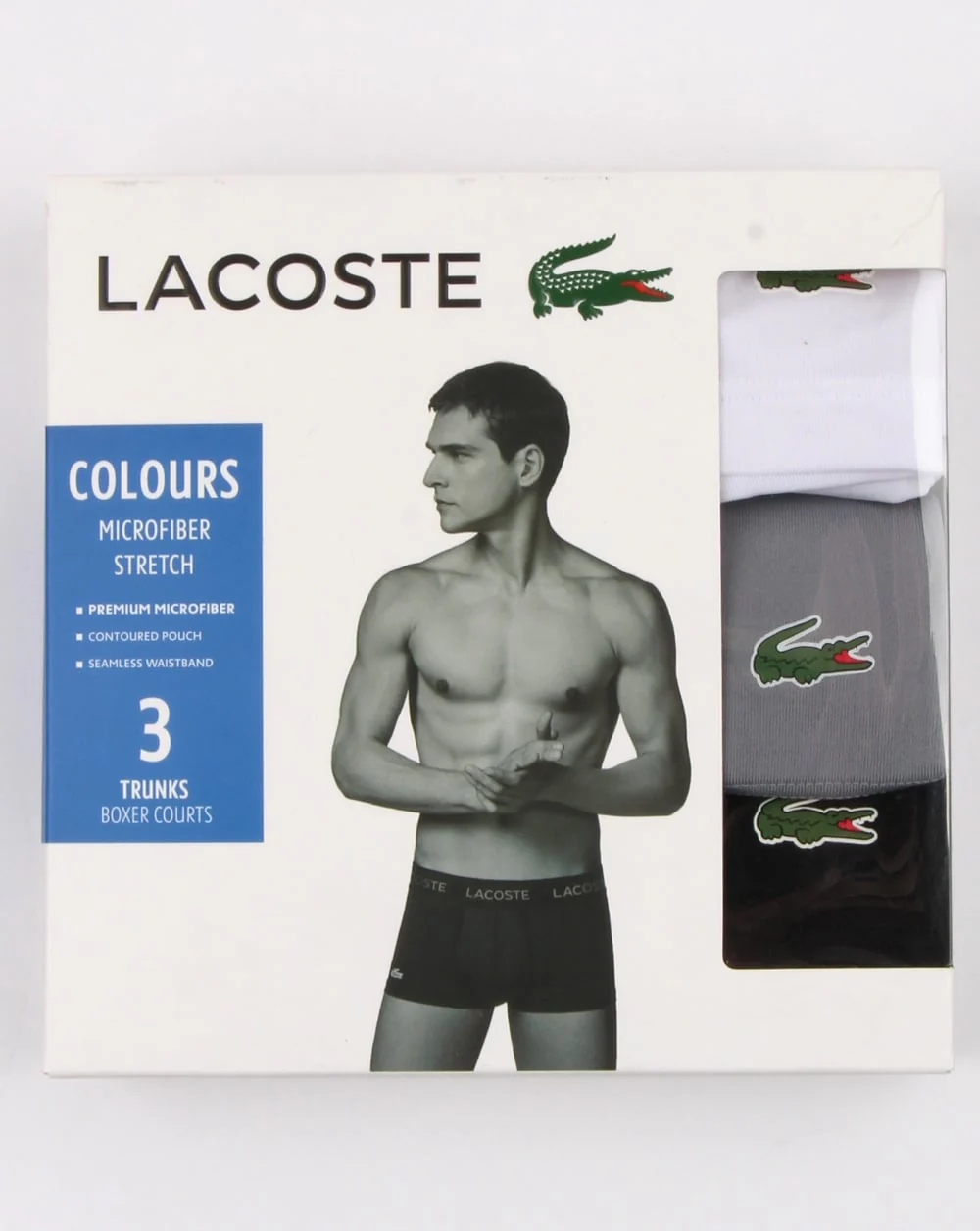 Lacoste Triple Pack Boxer Shorts Black/grey/white - Image 2