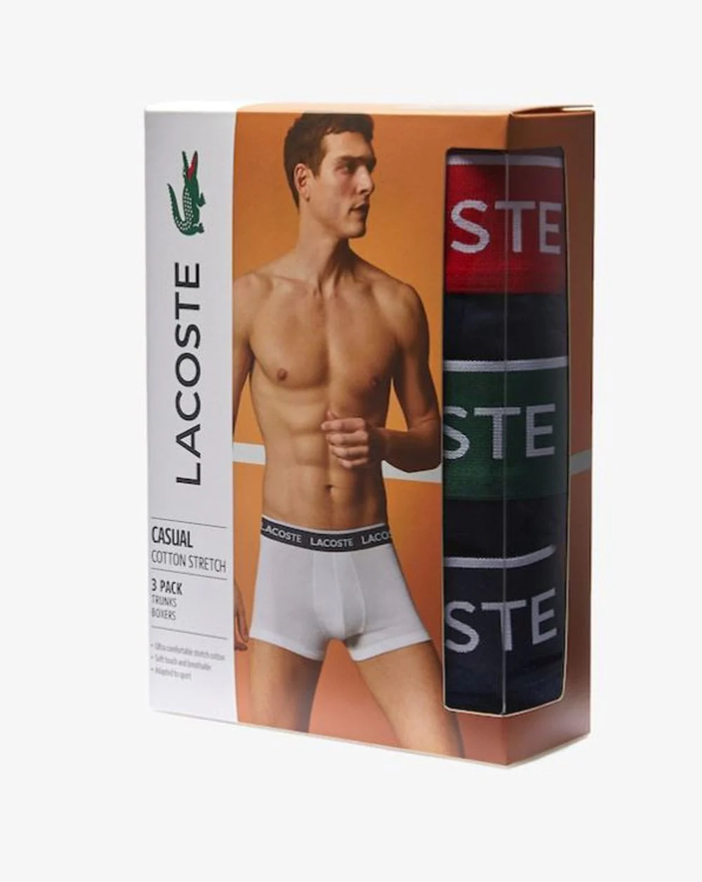 Lacoste Triple Pack Trunk Navy/Green/Red - Image 2