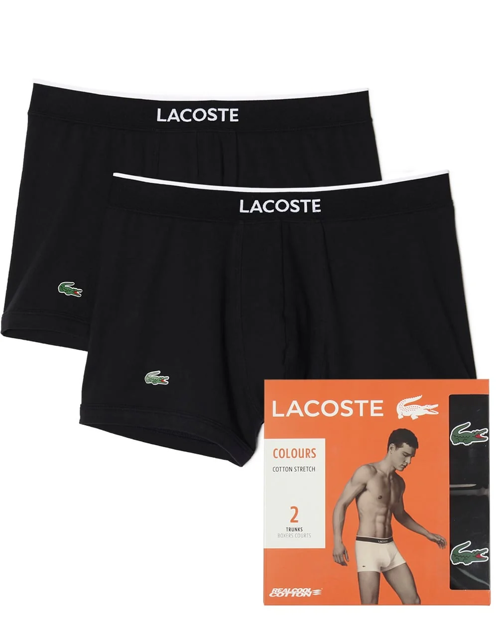 Lacoste Twin Pack Boxer Shorts Black
