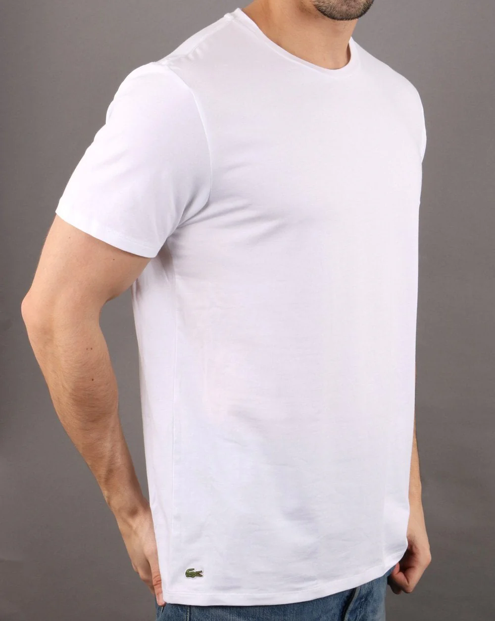 Lacoste Twin Pack Crew Neck T-shirts White - Image 2