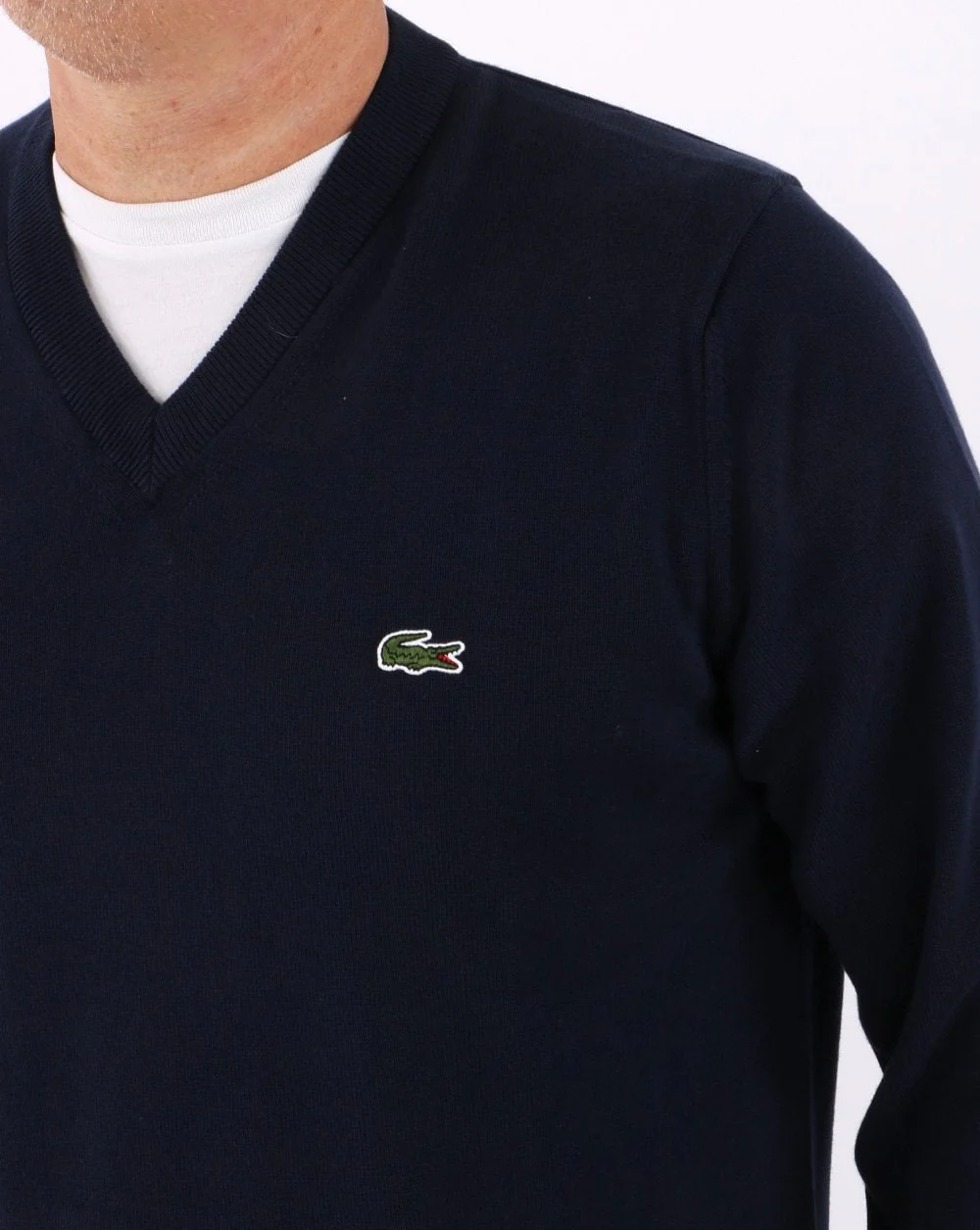 Lacoste V Neck Jumper Navy - Image 2