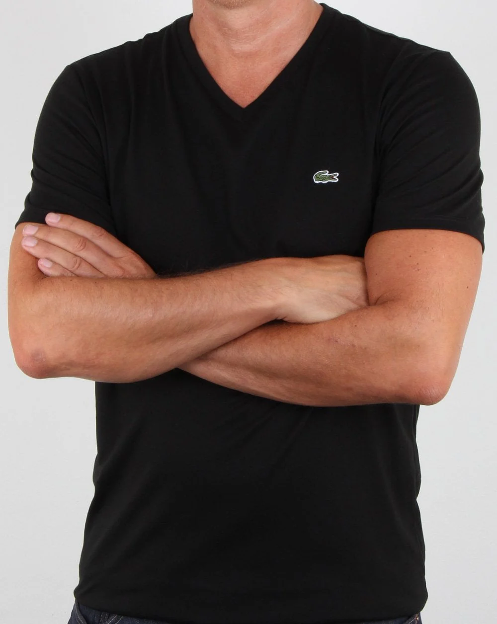 Lacoste V-neck T-shirt Black - Image 3