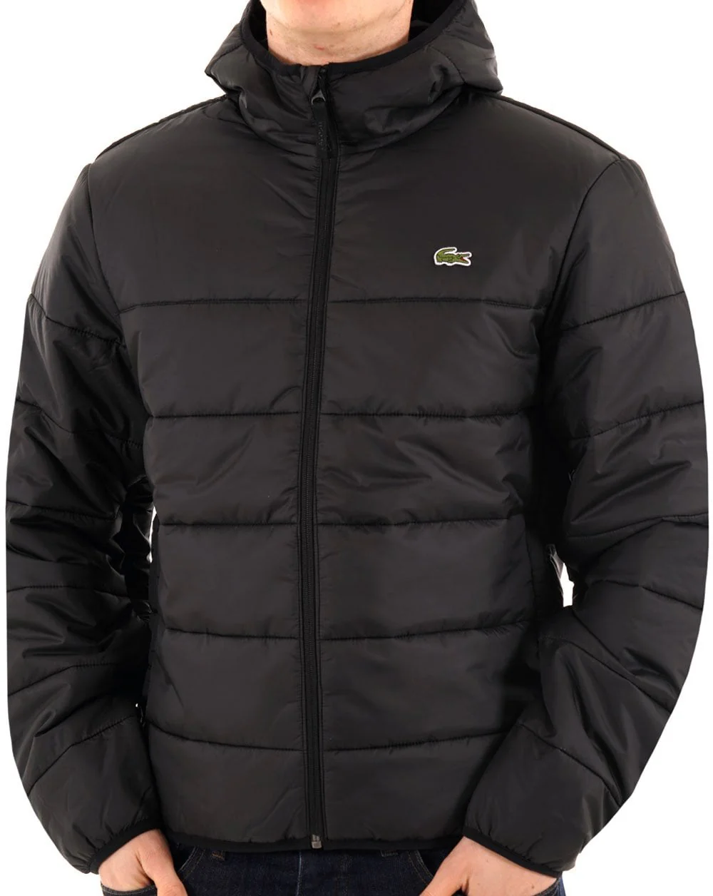 Lacoste Water Repellent Quilted Puffer Jacket Black
